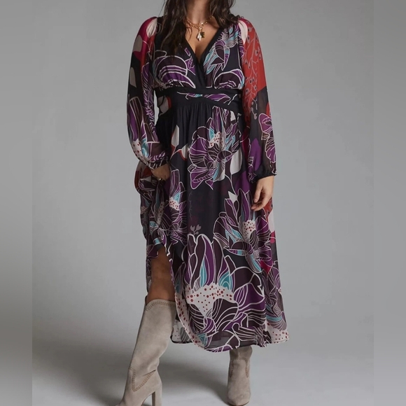 Anthropologie Dresses & Skirts - ANTHROPOLOGIE LET ME BE Floral Midi Dress XL